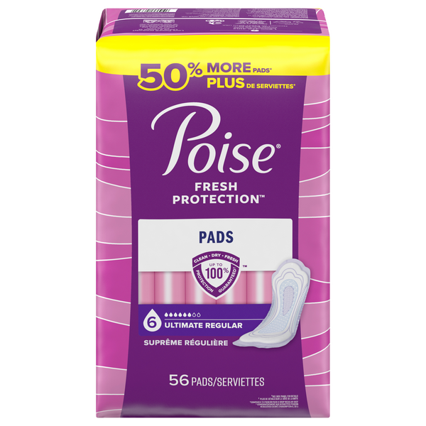 Poise Incontinence Pads Ultimate Regular Length