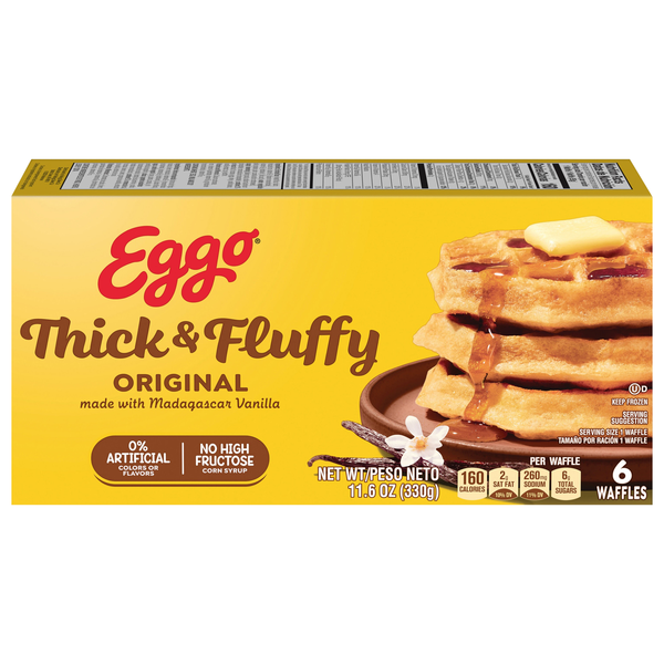 Eggo Thick & Fluffy Original Belgian Style Waffles - 6 ct