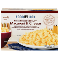 Food Lion Three Cheese Gourmet Macaroni & Cheese Family Size Frozen Meal