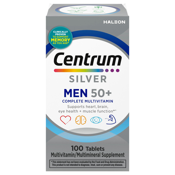 Centrum Silver Men 50+ Multivitamin Multimineral Supplement Tablets