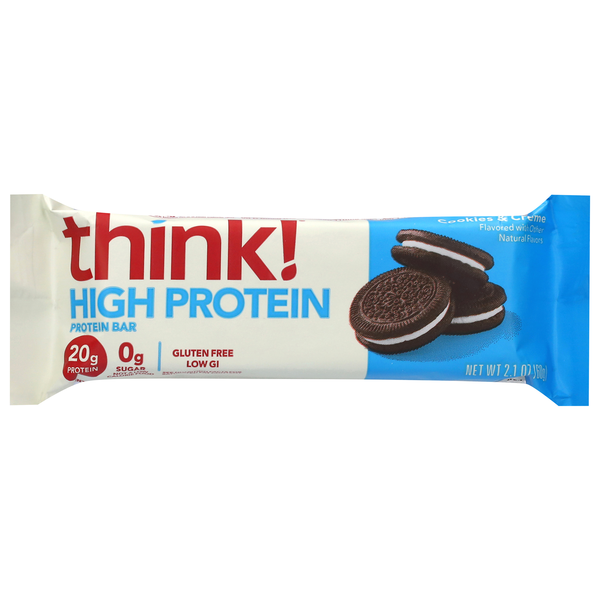 think! Gluten Free 0 Sugar Cookies & Creme 20g High Protein Bar
