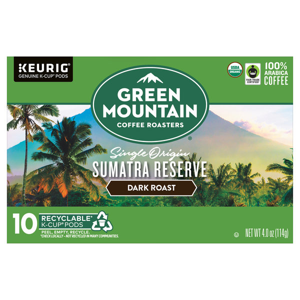 Green Mountain Sumatra Reserve Dark Roast Coffee K-Cup Pods