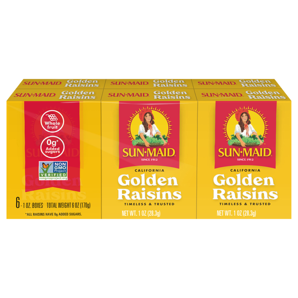 Sun-Maid California Golden Raisins Boxes - 6 ct