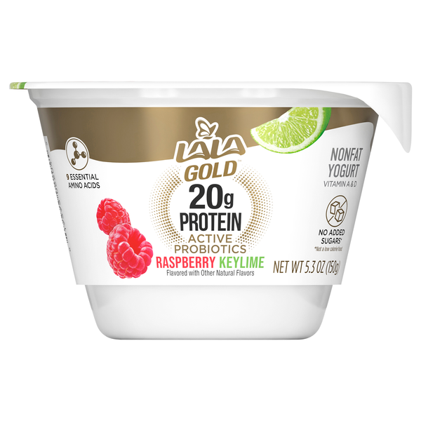 LALA Gold Non Fat Raspberry Keylime 20g Protein Yogurt Cup