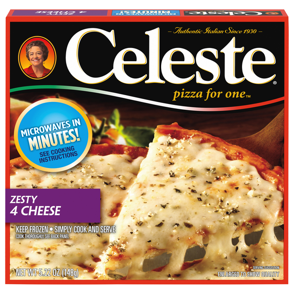 Celeste Pizza For One Zesty 4 Cheese Frozen Microwavable