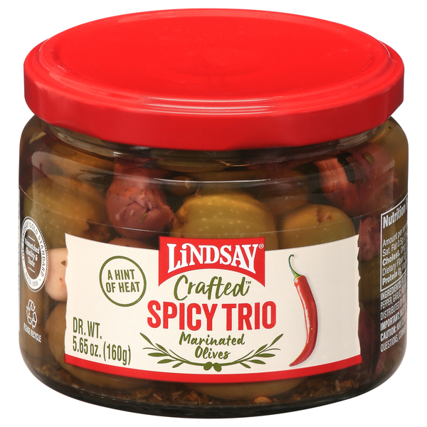 Lindsay Crafted Marinated Spicy Trio Olives