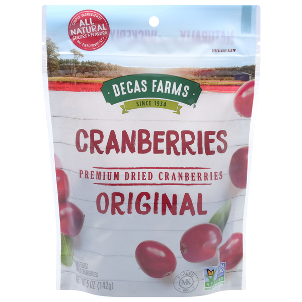Decas Farms Premium Original Dried Fruit Cranberries