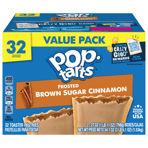 Pop-Tarts Frosted Brown Sugar Cinnamon Toaster Pastries - 32 ct