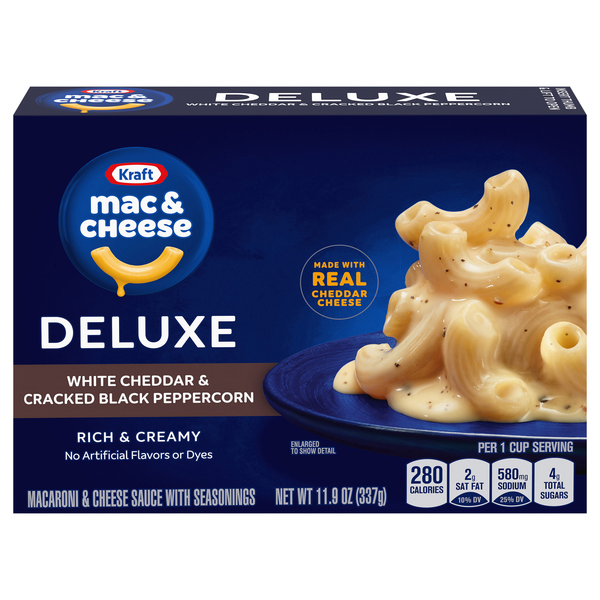 Kraft Deluxe White Cheddar & Cracked Black Pepper Mac & Cheese Dinner