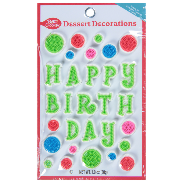 Betty Crocker Happy Birthday Dessert Decorations