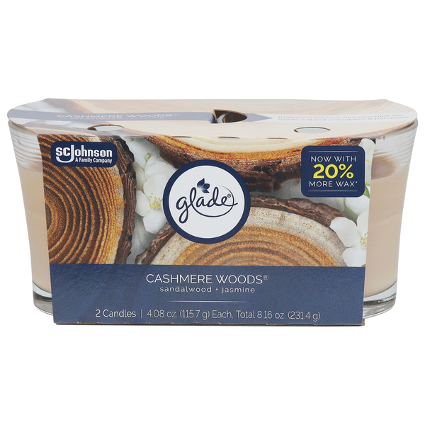 Glade Cashmere Woods Candles - 2 ct