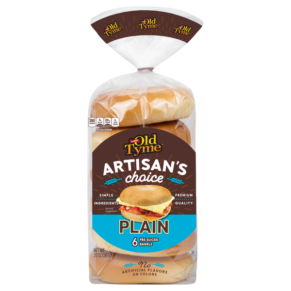 Schmidt Old Tyme Artisan's Choice Plain Bagels - 6 ct