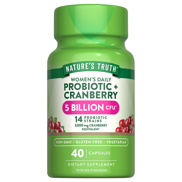 Nature's Truth Women's Vegetarian Probiotic + Cranberry Capsules