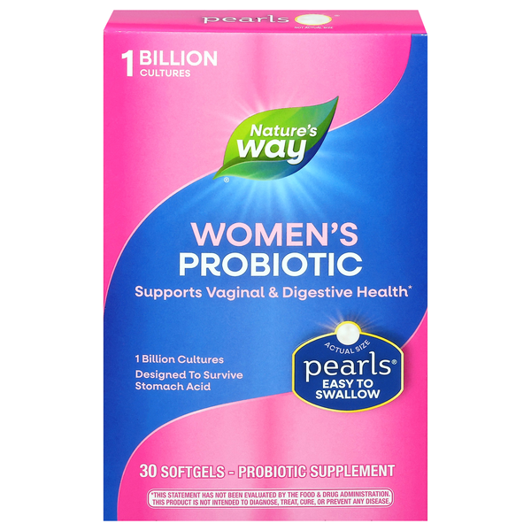 Nature's Way Pearls Women's Probiotic Vaginal & Digestive Health Softgels