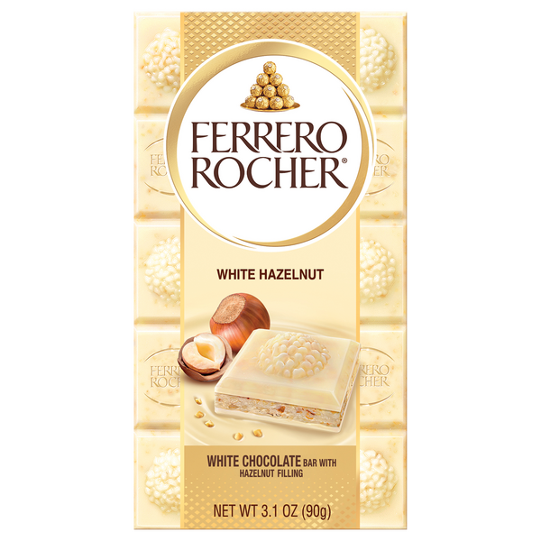 Ferrero Rocher White Chocolate Candy Bar with Hazelnut Filling
