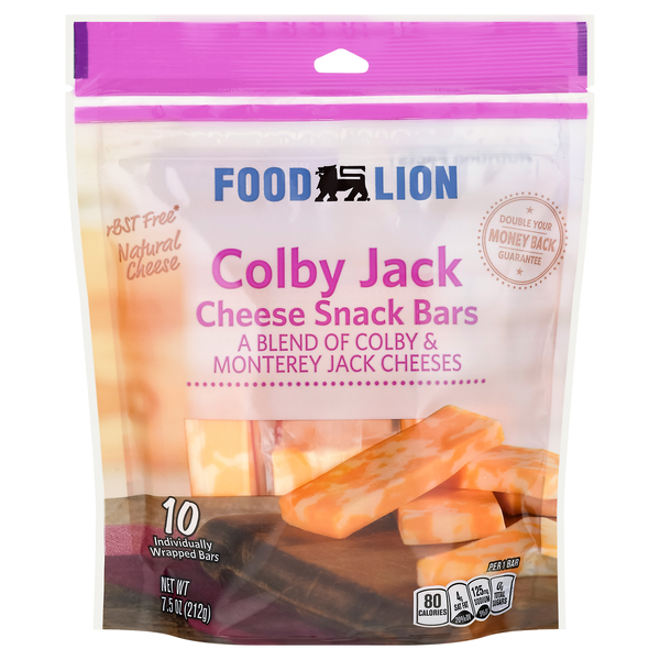 Food Lion Natural Colby Jack Cheese Snack Bars - 10 ct