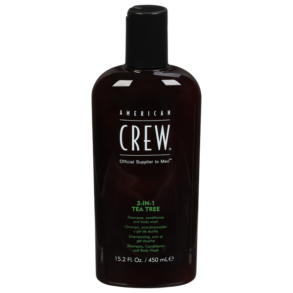 American Crew Men's Tea Tree 3-in-1 Shampoo Conditioner & Body Wash