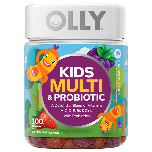 OLLY Kids Multi + Probiotic Yum Berry Punch Dietary Supplement Gummies