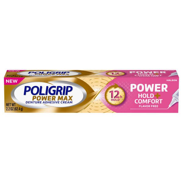 Poligrip Power Max Hold Flavor Free Denture Adhesive