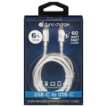Dyno Charge USB-C to USB-C Braided Charge & Sync Cable 6 ft White