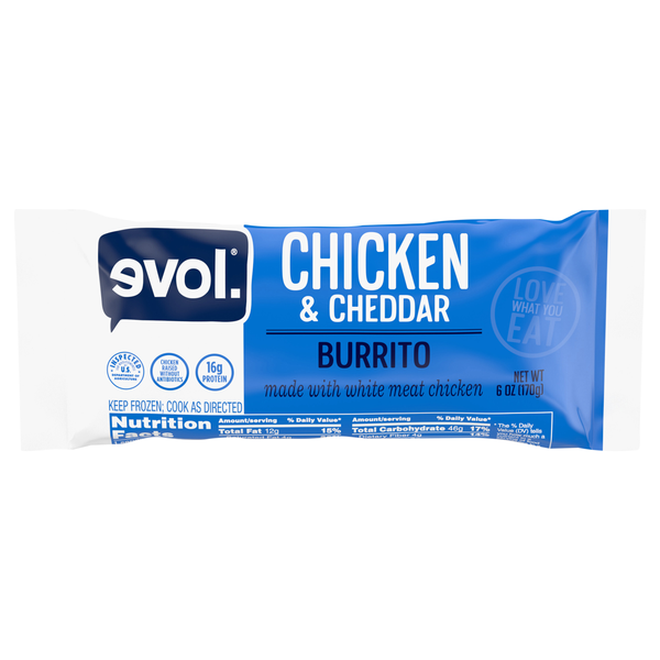 Evol Chicken & Cheddar Burrito Frozen