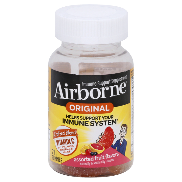 Airborne Assorted Fruit Flavor Immune Support Supplement Gummies