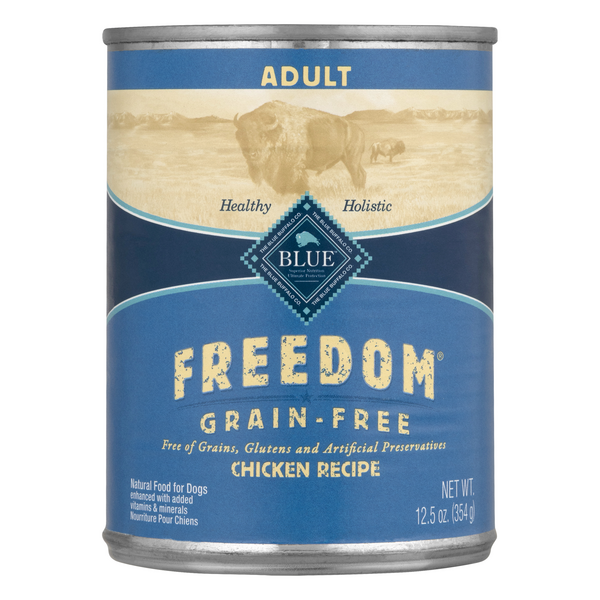Save on BLUE Freedom Natural Grain Free Chicken Recipe Adult Wet Dog