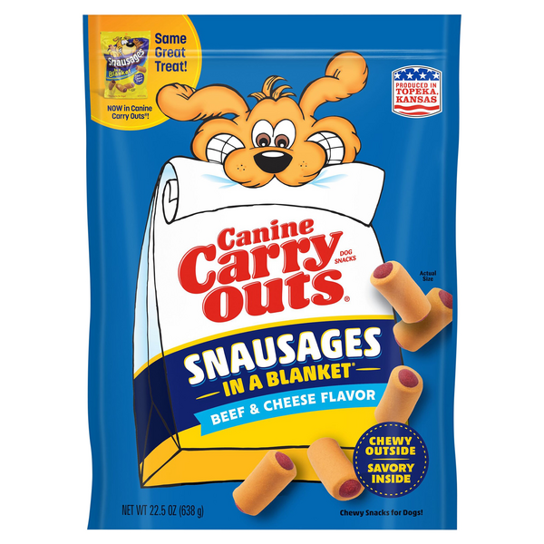 Save on Canine Carry Outs Dog Snacks Snausages in a Blanket Beef