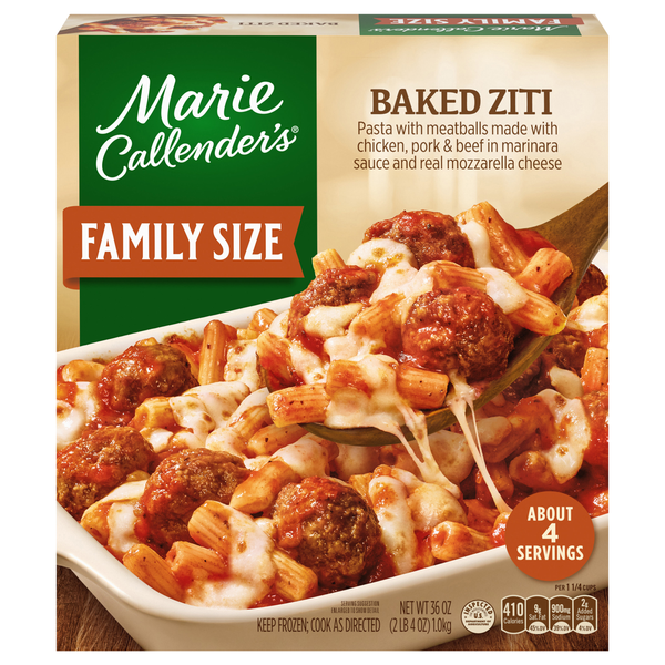 Marie Callender's Baked Ziti Pasta & Meatballs Family Size Frozen Meal
