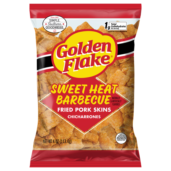 Golden Flake Sweet Heat Barbecue Fried Pork Skins