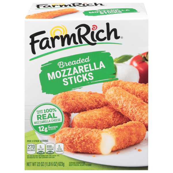Farm Rich Breaded Mozzarella Sticks Frozen