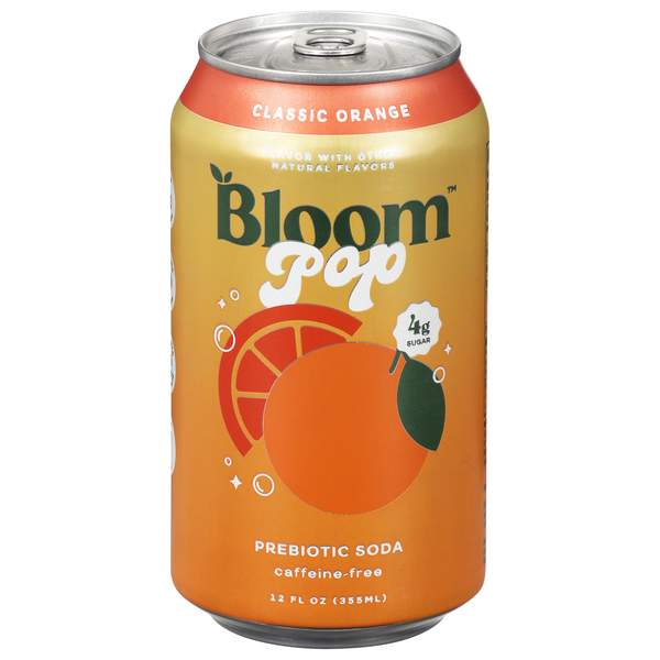 Bloom Pop Caffeine Free Classic Orange Prebiotic Soda