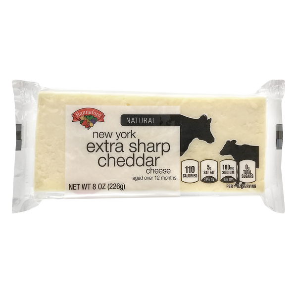 Hannaford Natural Aged New York Extra Sharp White Cheddar Cheese Block