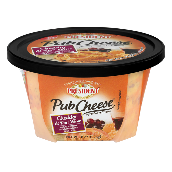 President Cheddar & Port Wine Spreadable Pub Cheese