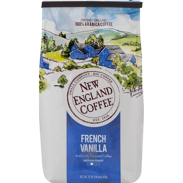 New England Coffee French Vanilla Flavored Medium Roast Ground Coffee