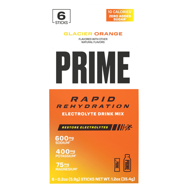Prime Rapid Rehydration Glacier Orange Electrolyte Drink Mix - 6 ct