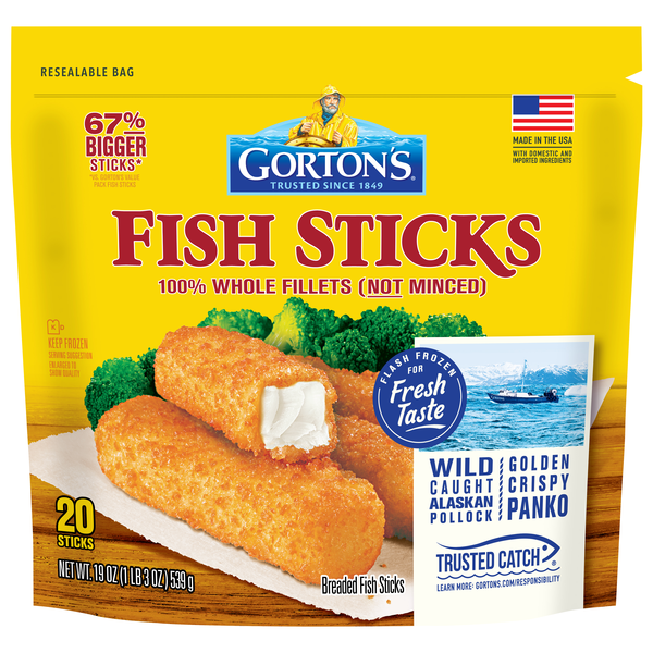 Gorton's Breaded Fish Sticks - 20 ct Frozen
