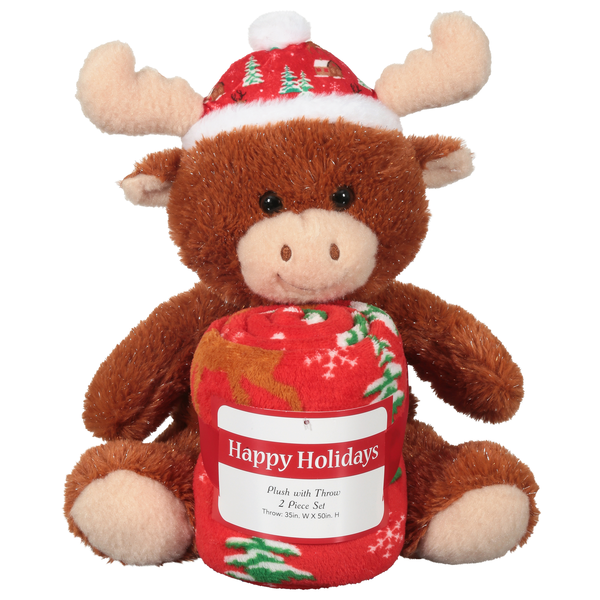 Smart Living Christmas Plush with Blanket Reindeer