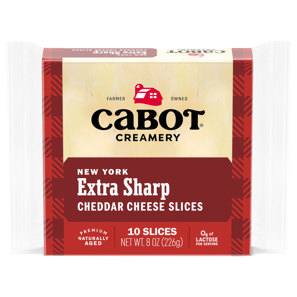 Cabot Aged New York Extra Sharp Cheddar Cheese Slices - 10 ct