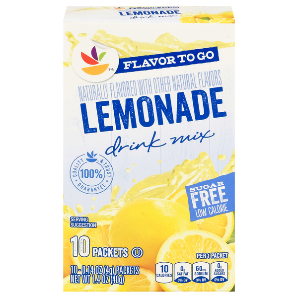 Stop & Shop Flavor To Go Drink Mix Lemonade Sugar Free - 10 ct