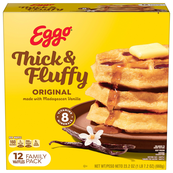 Eggo Thick & Fluffy Original Belgian Style Waffles - 12 ct
