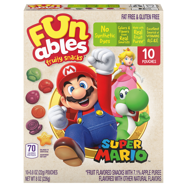 Funables Fruit Flavored Snacks Super Mario - 10 ct