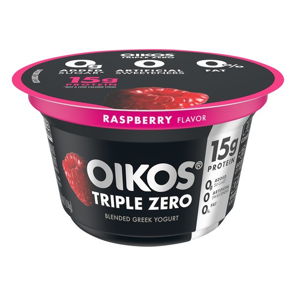 Save on Oikos Triple Zero Blended Greek Yogurt Raspberry Order Online