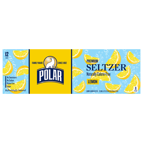 Polar Lemon Seltzer Water - 12 pk