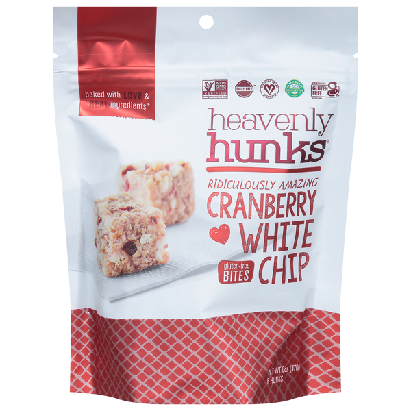 Heavenly Hunks Gluten Free Vegan Cranberry White Chip Cookie Bites