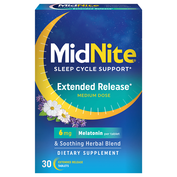 MidNite Sleep Cycle Support 6 mg Melatonin Extended Release Tablets