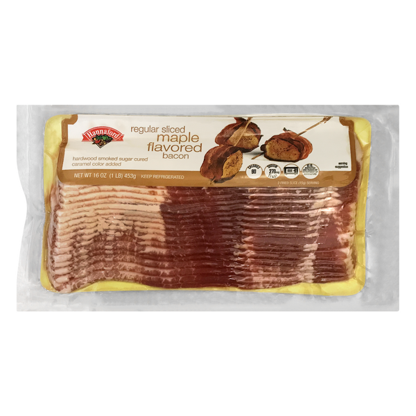Hannaford Hardwood Smoked Sugar Cured Maple Flavored Regular Bacon Sliced