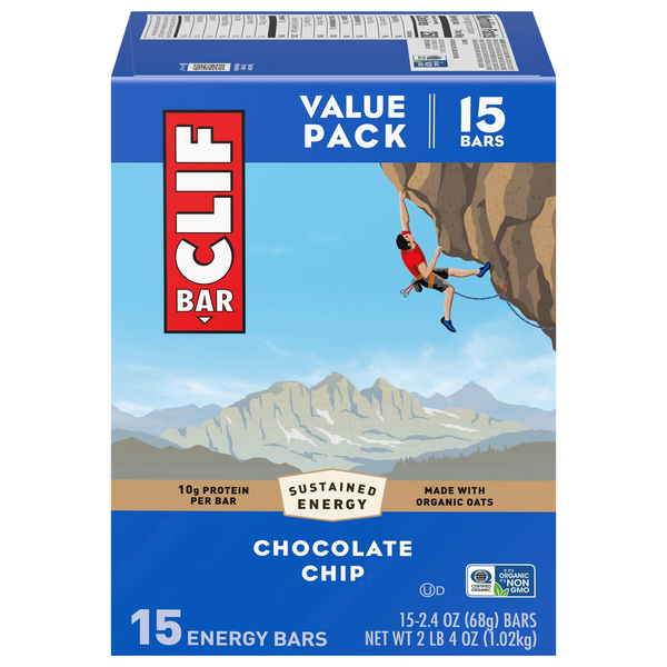 CLIF Chocolate Chip Energy Bar - 15 ct