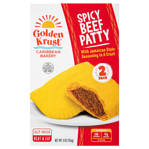 Golden Krust Jamaican Style Spicy Beef Patties Turnovers - 2 ct Frozen