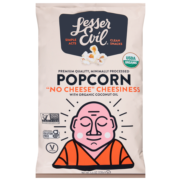 LesserEvil Organic White Cheddar Popcorn